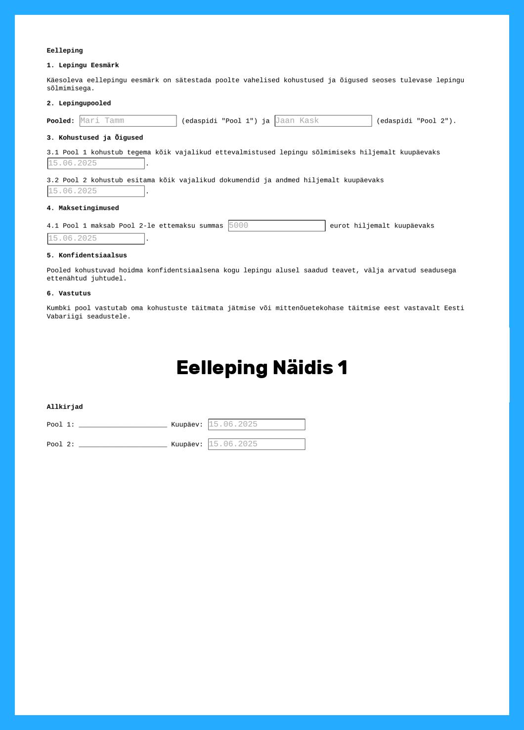 Eelleping Näidis